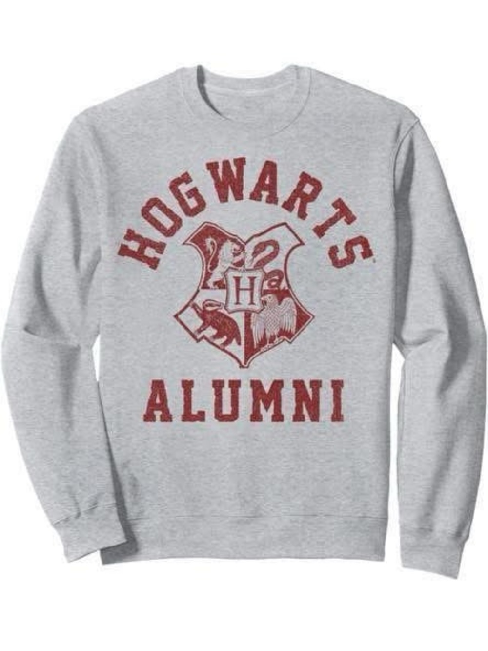 Hogwarts Alumni Gray Sweatshirt with Maroon Crest